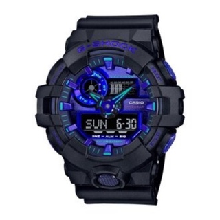 CASIO卡西歐 G-SHOCK 街頭時尚虛擬實境設計雙顯錶-科幻炫藍 (GA-700VB-1A)