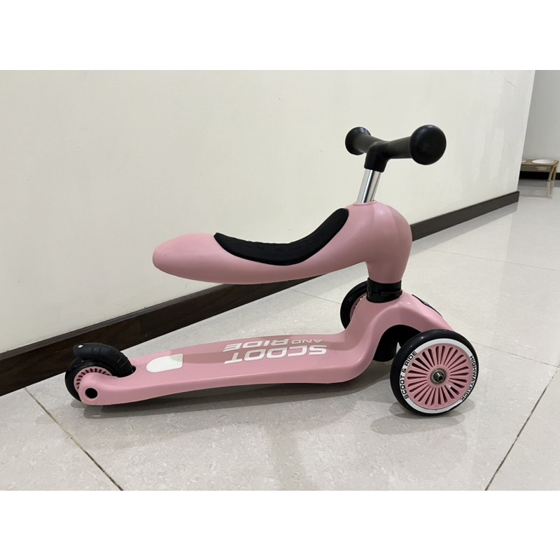 Scoot&amp;Ride 奧地利Cool飛二合一滑步車/滑板車 [二手] 玫瑰粉