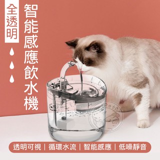 【小狐狸寵物】全透明貓咪飲水器 寵物飲水機 自動飲水器 寵物活水機 靜音馬達 寵物智能飲水機 自動飲水機 透明飲水機