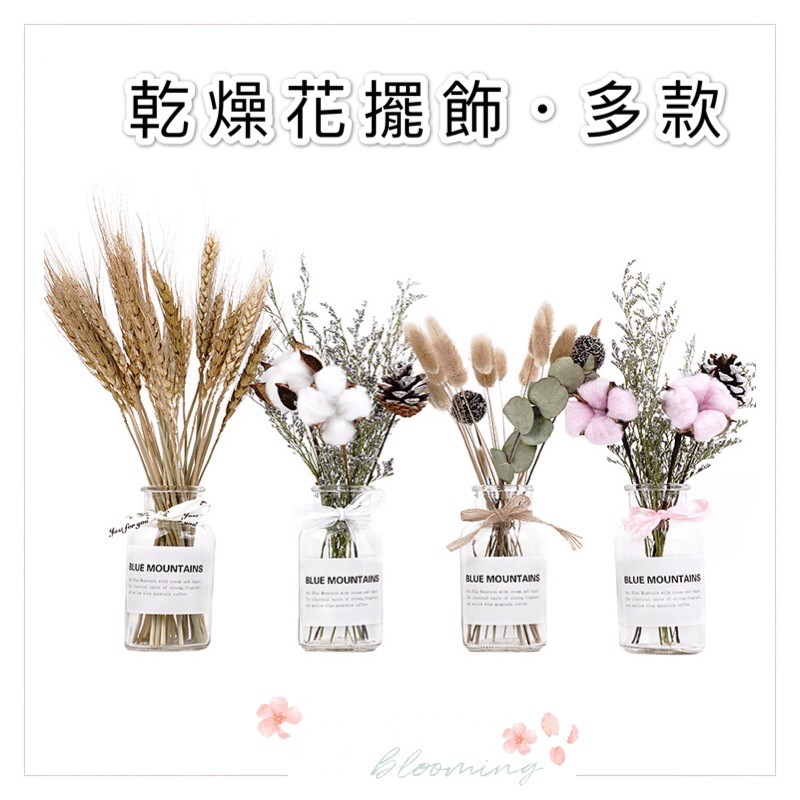 台灣現貨乾燥花 花瓶美甲拍照道具美甲店擺設乾燥花花瓶木棉花尤加利麥穗乾燥花乾燥花 蝦皮購物