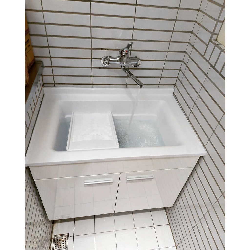 【IDEE】S-780WA-90 亞特蘭人造石。人造石水槽。洗衣板。陽洗台。洗衣台。洗衣檯。洗衣槽。檯面櫃。浴櫃~台灣製