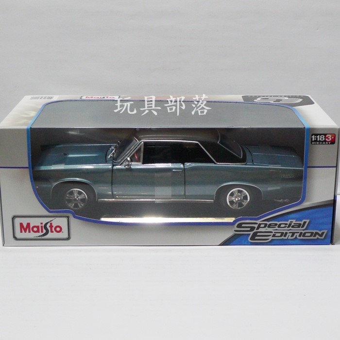 *玩具部落*模型車 合金車 古董車 1/18 美式肌肉車 1965 Pontiac got 龐帝克 藍 特價791元