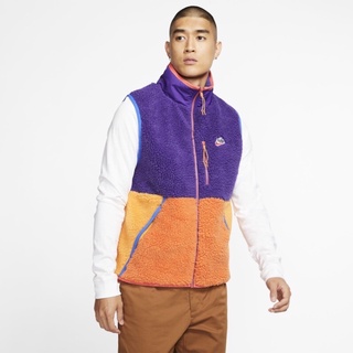NIKE NSW HE VEST WINTER 背心 絨毛 羊羔毛 紫橘 CD3143-547