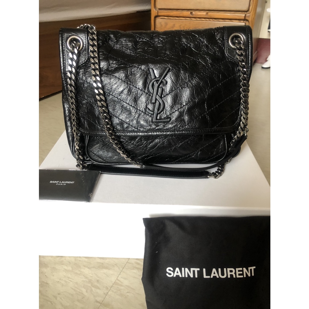 YSL Saint Laurent 聖羅蘭黑色 NIKI 中號 中型 郵差包 流浪包 單肩包 斜背包 近全新美品