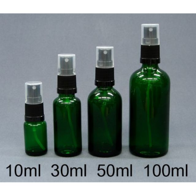 歐洲進口綠色精油噴瓶(黑噴頭)(商品100%歐洲進口)