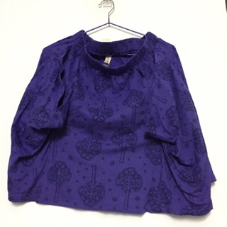 a la sha紫色滿版小樹🌲水墨系棉質短裙 S號