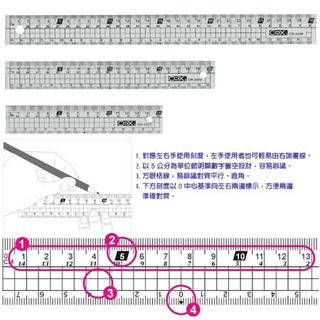 COX 三燕 15CM 多功能塑膠直尺 / 支 CR-1500