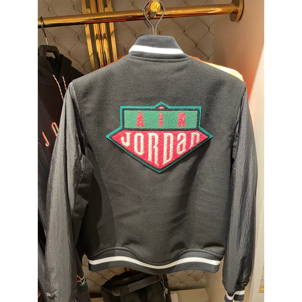 NIKE JORDAN DNA JACKET 黑灰 飛人 羊毛 拼接 棒球外套 男 穿搭 休閒外套 CK9351-011