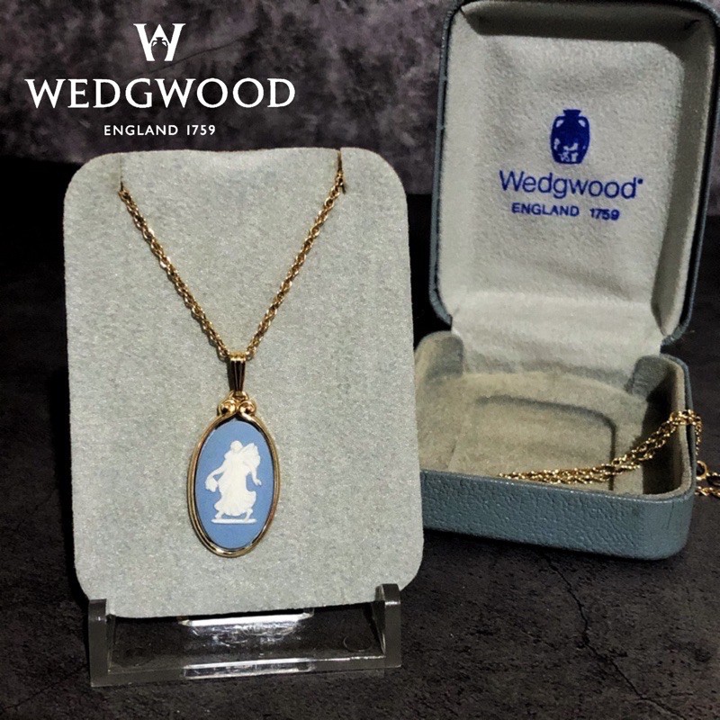 英國製Wedgwood 浮雕玉石/稀有/限量女神系列項鍊（附盒）
