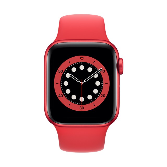 Apple Watch Series 6 (GPS+行動網路)44/紅鋁/紅運動錶帶 M09C3TA/A-現貨