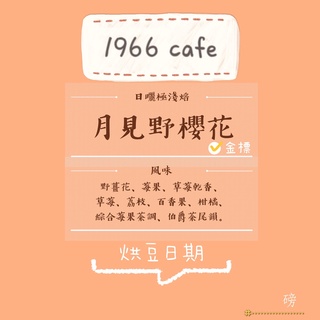1966 Cafe✨衣索比亞 月見野櫻花 金標 日曬 極淺焙✨ 咖啡豆 精品豆 單品豆