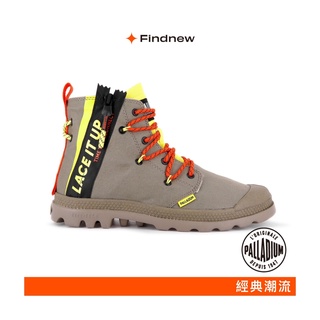 PALLADIUM PAMPA 潮流標語拉鏈高筒休閒鞋 灰色 男女共穿 78353-377【Findnew】