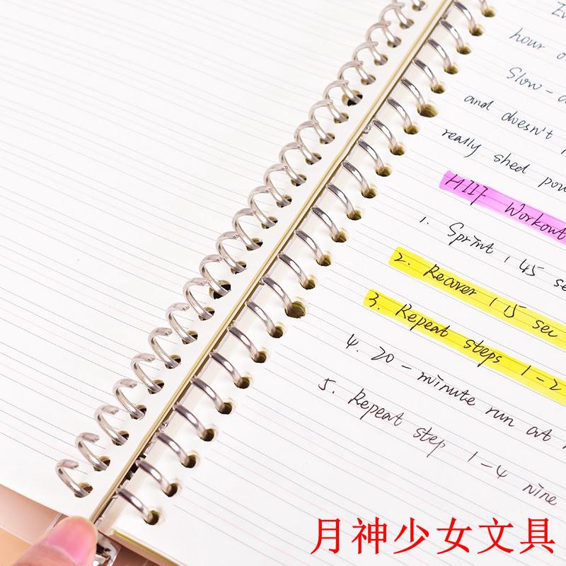 英語筆記本子可拆卸b5活頁本超厚外殼可拆扣環a5黑色活頁本線圈本簡約大學生韓國小清新英語本考研高中生文具