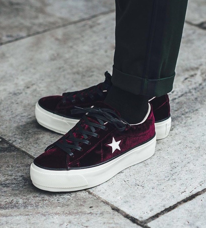 converse one star velvet platform