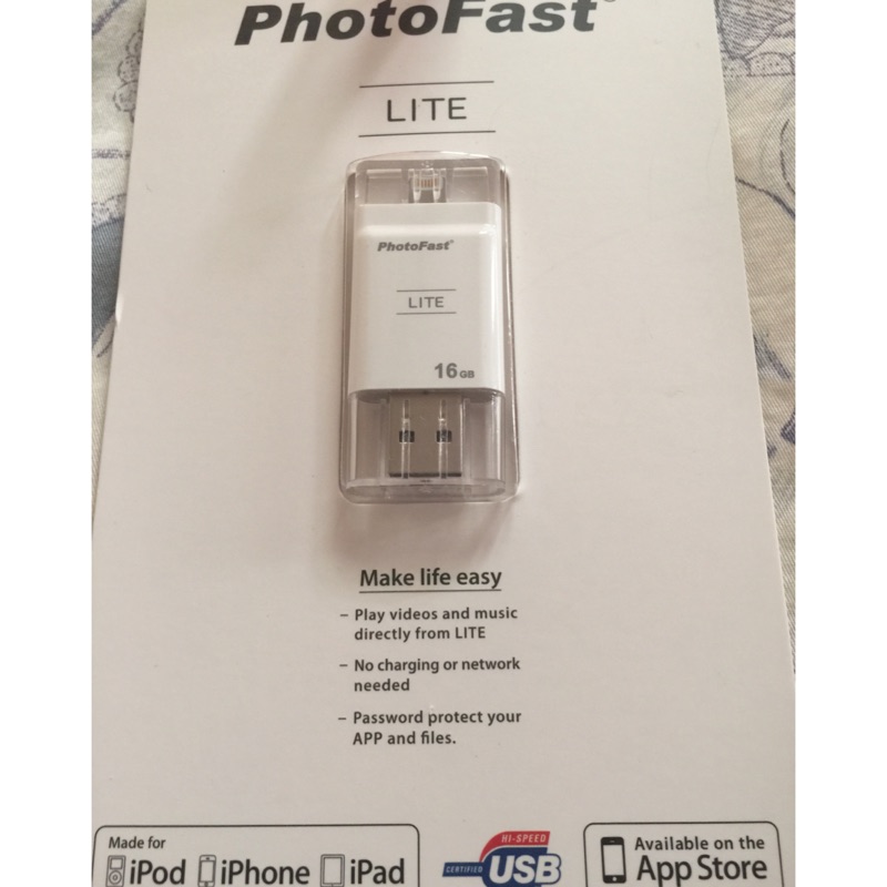 全新PhotoFast Lite 8 pin雙頭龍 IPhone/IPad 專用隨身碟 16G
