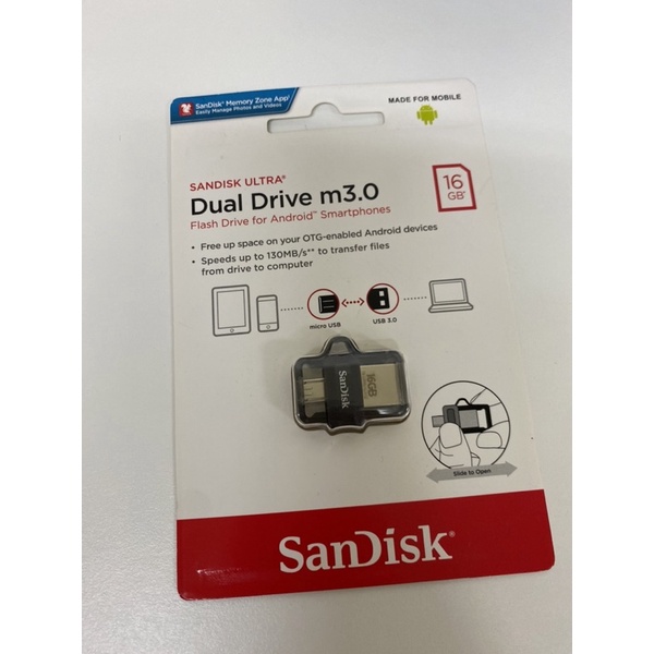 SanDisk Ultra Dual Drive m3.0 雙用OTG隨身碟 16GB