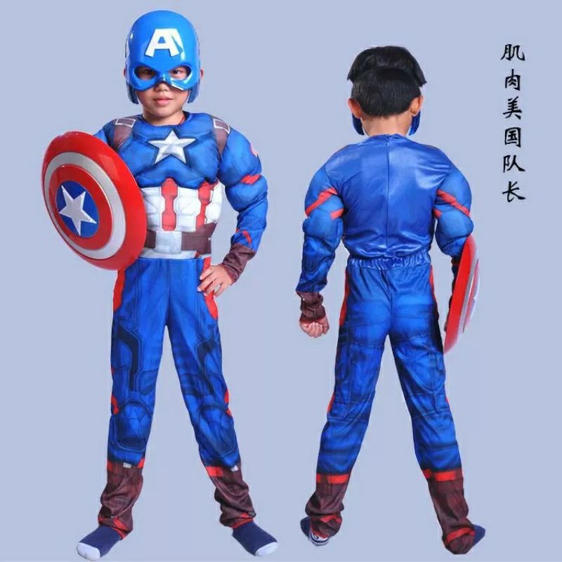 英雄聯盟鋼鐵人美國隊長蟻人肌肉造型連身服 附贈面具