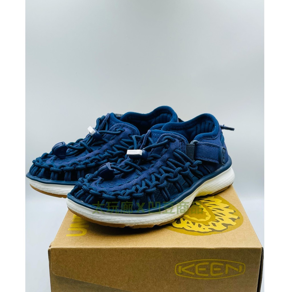 KEEN kids 全新兒童藍色UENNK編織護趾涼鞋 現貨