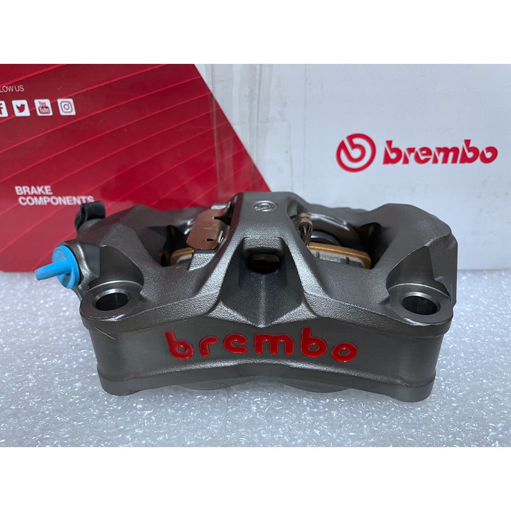 BREMBO Stylema 灰底紅 一體輻射卡鉗 (左卡) 孔距100mm 新款M50/M50/M50S