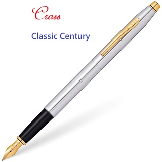 CROSS Classic 世紀亮鉻金夾鋼筆 附吸墨器/墨水管