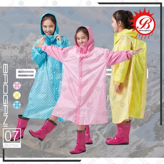 【RCF-雨衣探索者】寶嘉尼 BAOGANI B07兒童千鳥格背包客前開雨衣-快速出貨