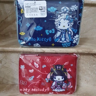 Hello Kitty (素還真)＆ My Melody (風釆鈴) 折疊肩背袋