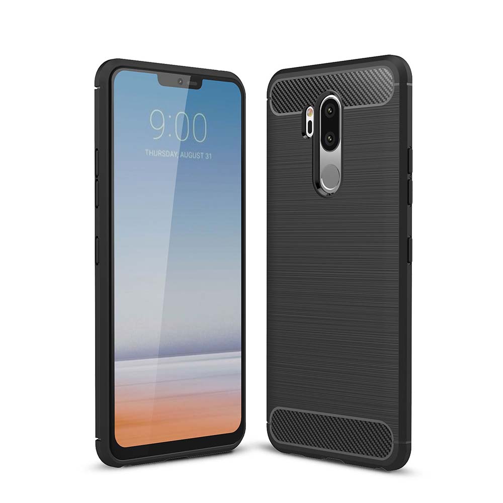 Lg G7 G8 ThinQ G6 Q6 Q7 Plus V30s V40 V50 ThinQ 豪華軟TPU矽膠碳纖維磨