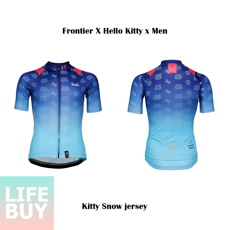 Frontier X Hello Kitty X Snow Jersey 極光藍 男 凱蒂貓聯名短袖車衣短車衣 蝦皮購物