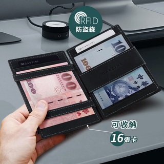 【總代理/原廠現貨】GARZINI 翻轉皮夾/極簡款(真皮 皮夾 短夾 錢包 信用卡夾 名片夾 RFID 父親節禮物)
