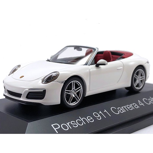 【秉田屋】現貨 Herpa Porsche 保時捷 911 991 Carrera 4 Cabriolet 白 1/43