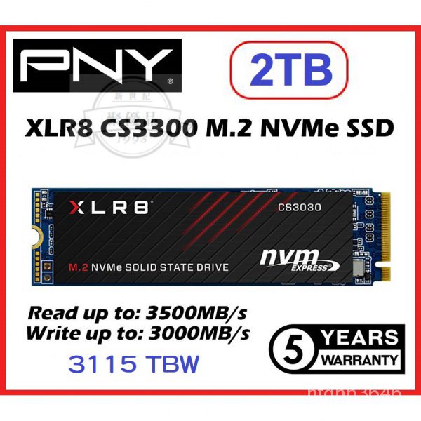 【台灣優選】PNY XLR8 CS3030 2TB M.2 2280 PCIe Gen3x4 SSD 固態硬碟 2T