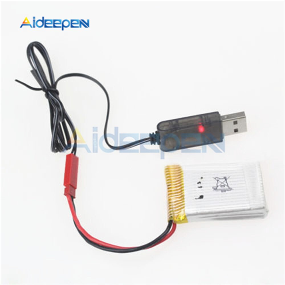 3.7V 500mA 輸出 1S Lipo 鋰電池 USB 電纜充電器紅色 JST 母頭用於鋰電池 Reland