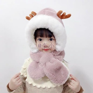 @李小西兒童帽子秋冬 幼童圍巾