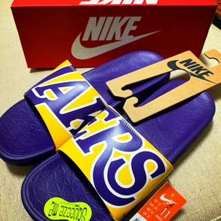 Nike Lakers benassi Solarsoft 湖人拖鞋 us11 NBA LBJ Kobe