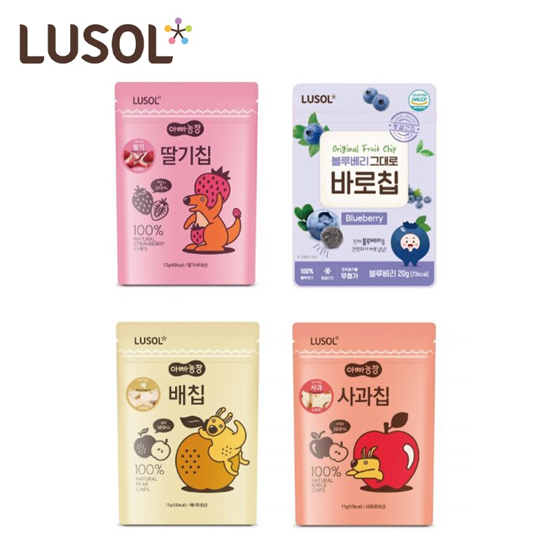 韓國LUSOL 寶寶水果果乾(水梨/蘋果/草莓/藍莓) 米菲寶貝