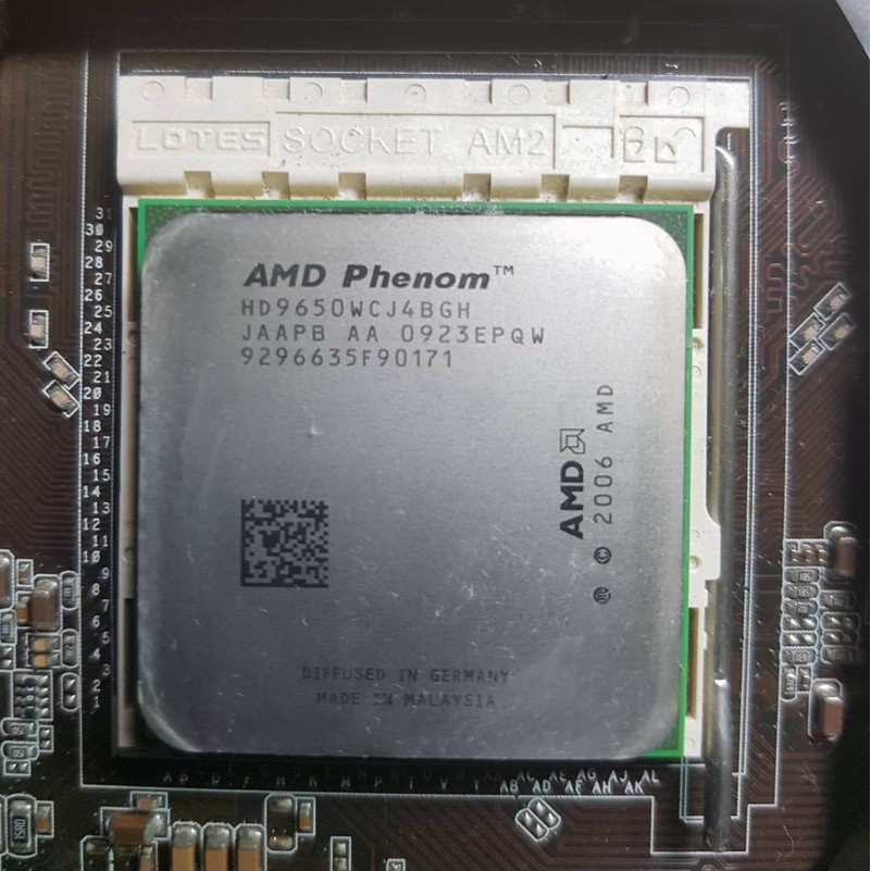 AMD Phenom X4 9650四核心處理器 + 華碩 M3N78-VM 主機板、拆機良品、附CPU風扇與主機板擋板