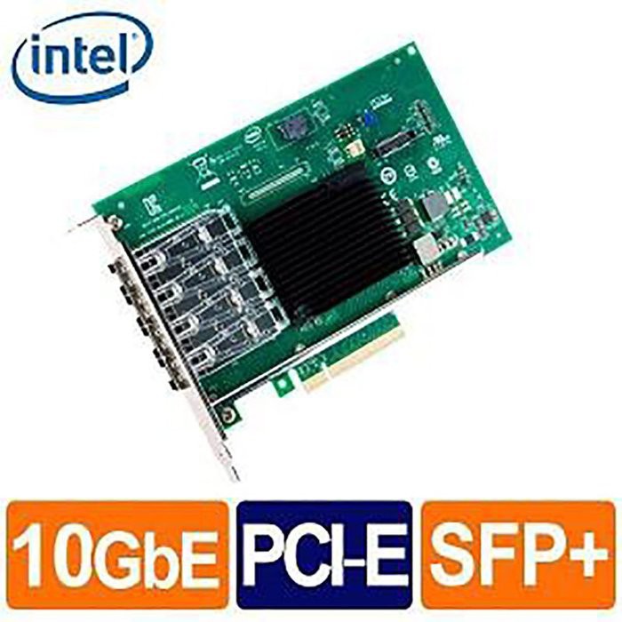Intel X710-DA4FH乙太網路介面卡 (全高)10G 四埠 光纖/Fiber 網路卡(Non-GBIC)