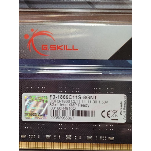 G.SKILL 芝奇DDR3 1866 8G 記憶體（未開封）