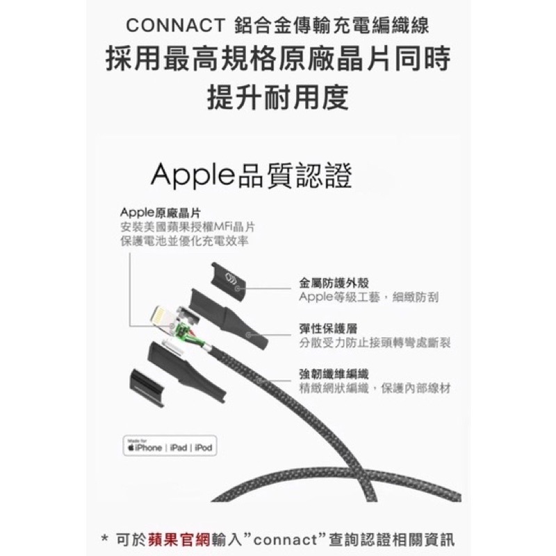 Apple蘋果鋁合金防護外殼 強韌纖維編織MFI 原廠認證晶片短線 lightning iPhone