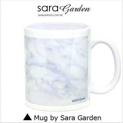 客製化 手作 馬克杯 陶瓷杯 暈染 淡藍 大理石 Sara Garden