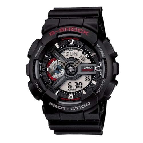 CASIO 卡西歐 G-SHOCK系列 時尚限量版腕錶黑紅色(GA-110-1A）