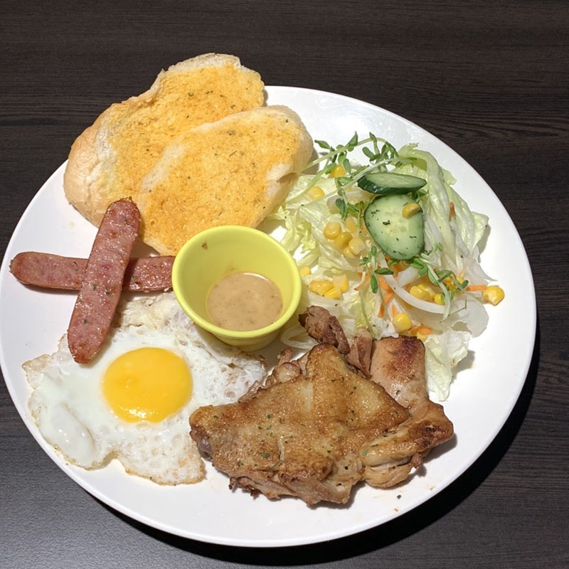 香煎雞腿排套餐 花屋咖啡早午餐 蝦皮購物