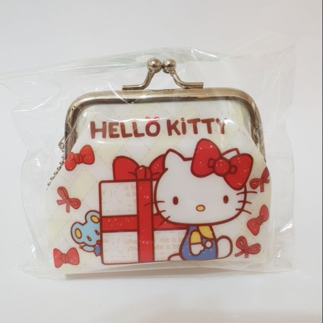 三麗鷗/Hello Kitty/KT蝴蝶結_夾扣零錢包/口金包