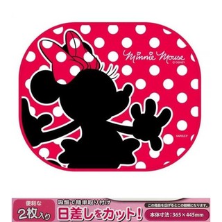 車資樂㊣汽車用品【WN-21】日本 NAPOLEX Disney 米妮圖案 側窗遮陽板 隔熱小圓弧 2入