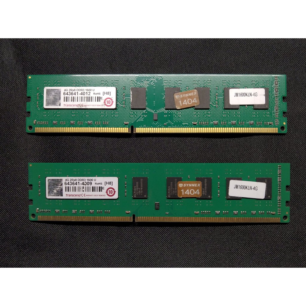 創見 Transcend DDR3 1600 4G×2共8G 雙面 桌上型電腦記憶體 兩條一起賣不單售