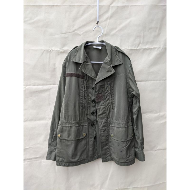 ［SOLWAY BOOG] 1980's 法軍公發 French Army F1 HBT Jacket 人字紋布料 古著