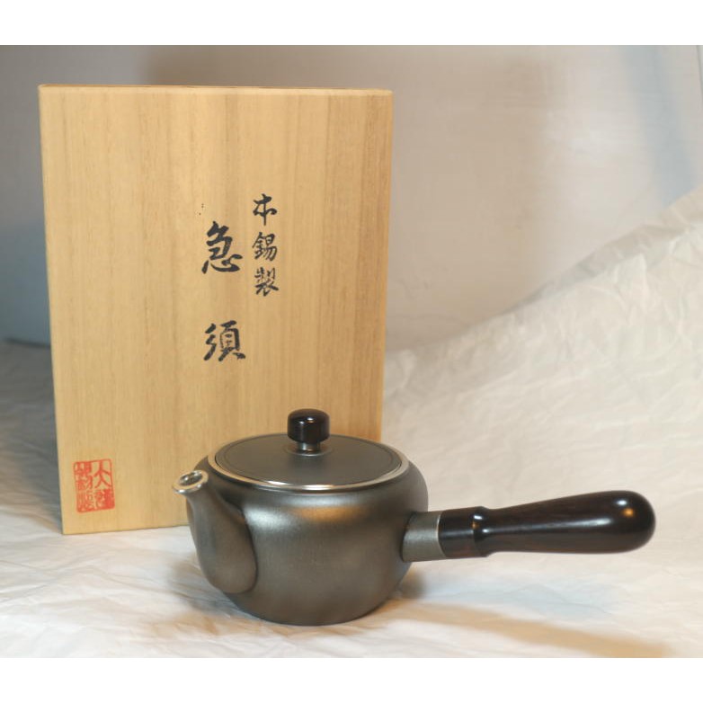 OSAKA SUZUKI~大阪錫器~6-2-2~日本製造~錫壺~急須~泡茶壺~200ml~錫製品~桐木盒~超取免運~