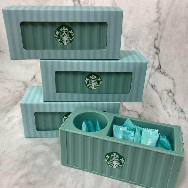 星巴克 沁涼糖文具盒 貨櫃造型文具盒（白/綠）