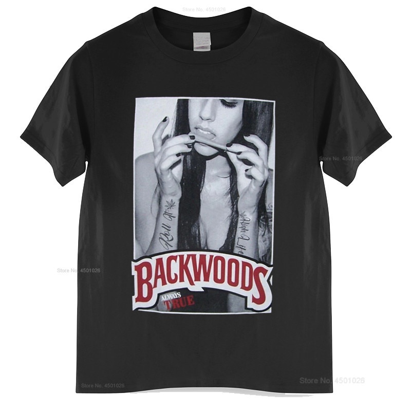 Backwoods Blunt Weed Us Screen Print T 恤 - 設計上衣 T 恤夏季男士嘻哈街頭加