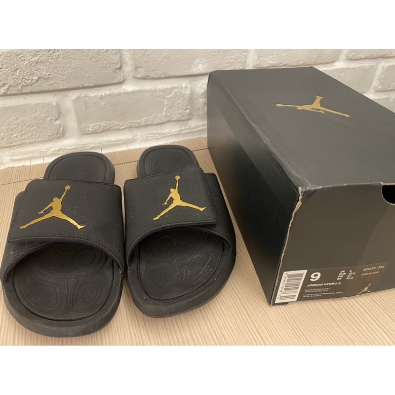 Air Jordan 拖鞋 涼鞋 黑金 US9